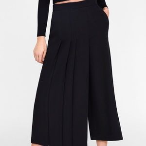 NWT Zara Asymmetric Pleated Wide Leg Pants